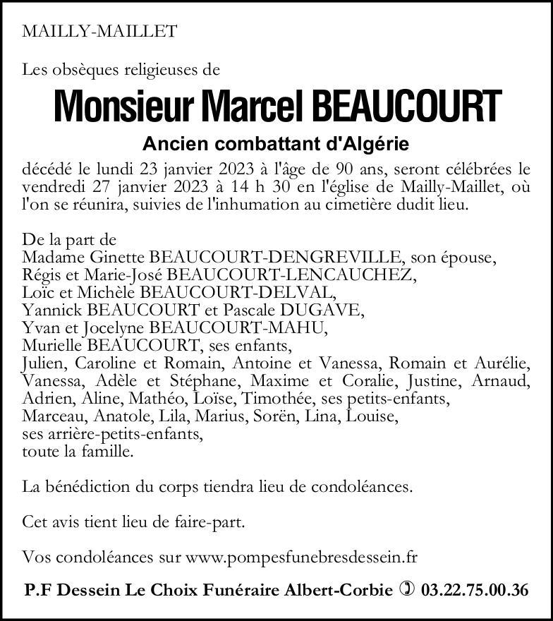 Monsieur Marcel BEAUCOURT