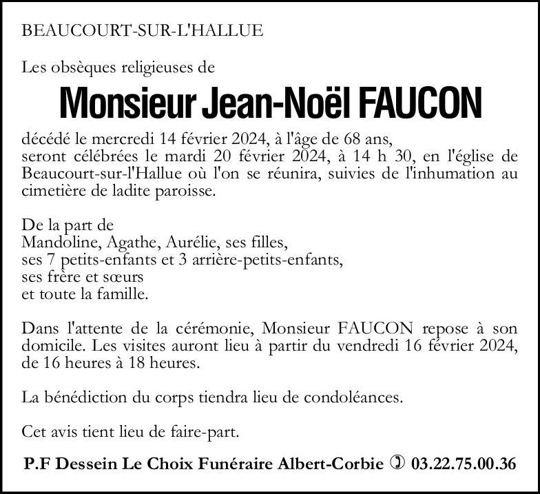 Avis de décès Jean-Noël FAUCON