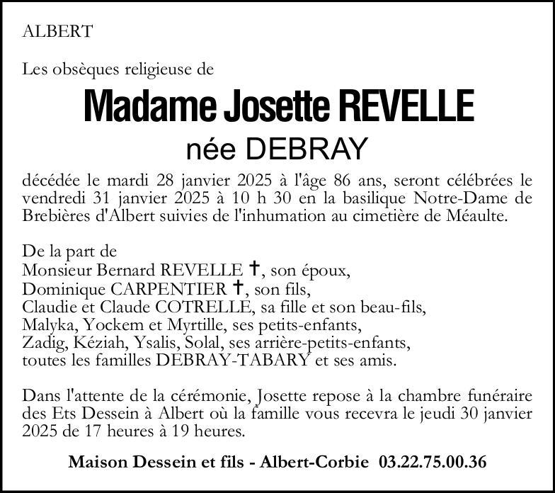 Avis de décès Josette REVELLE