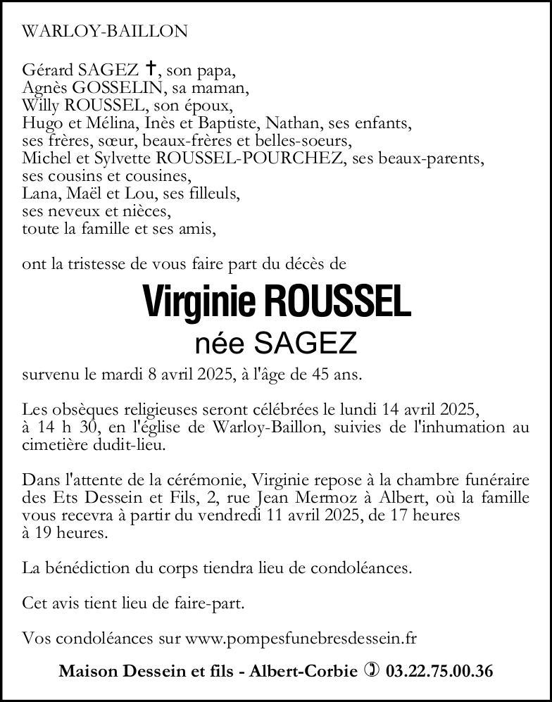 Avis de décès Virginie ROUSSEL