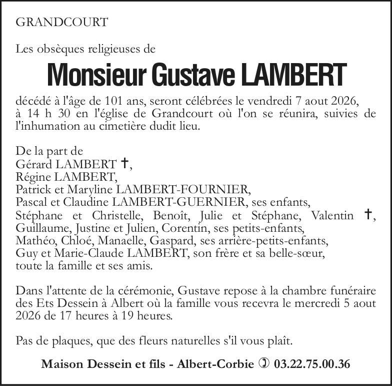 Monsieur Gustave LAMBERT